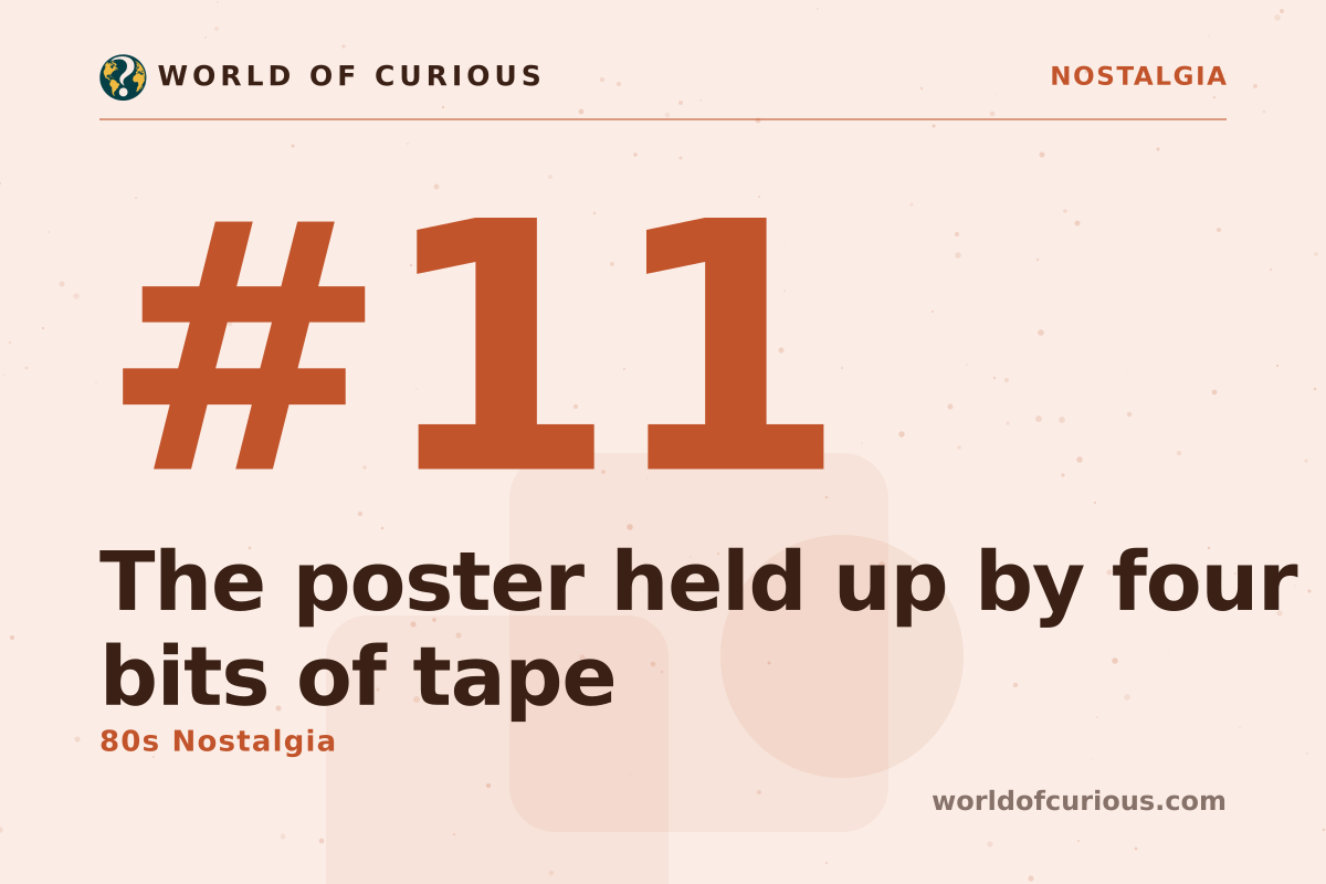 Card artwork for entry number 11: The poster held up by four bits of tape.