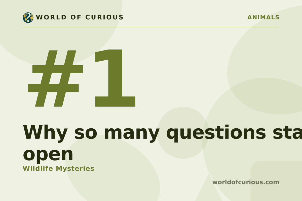 Card artwork for entry number 1: Why so many questions stay open.