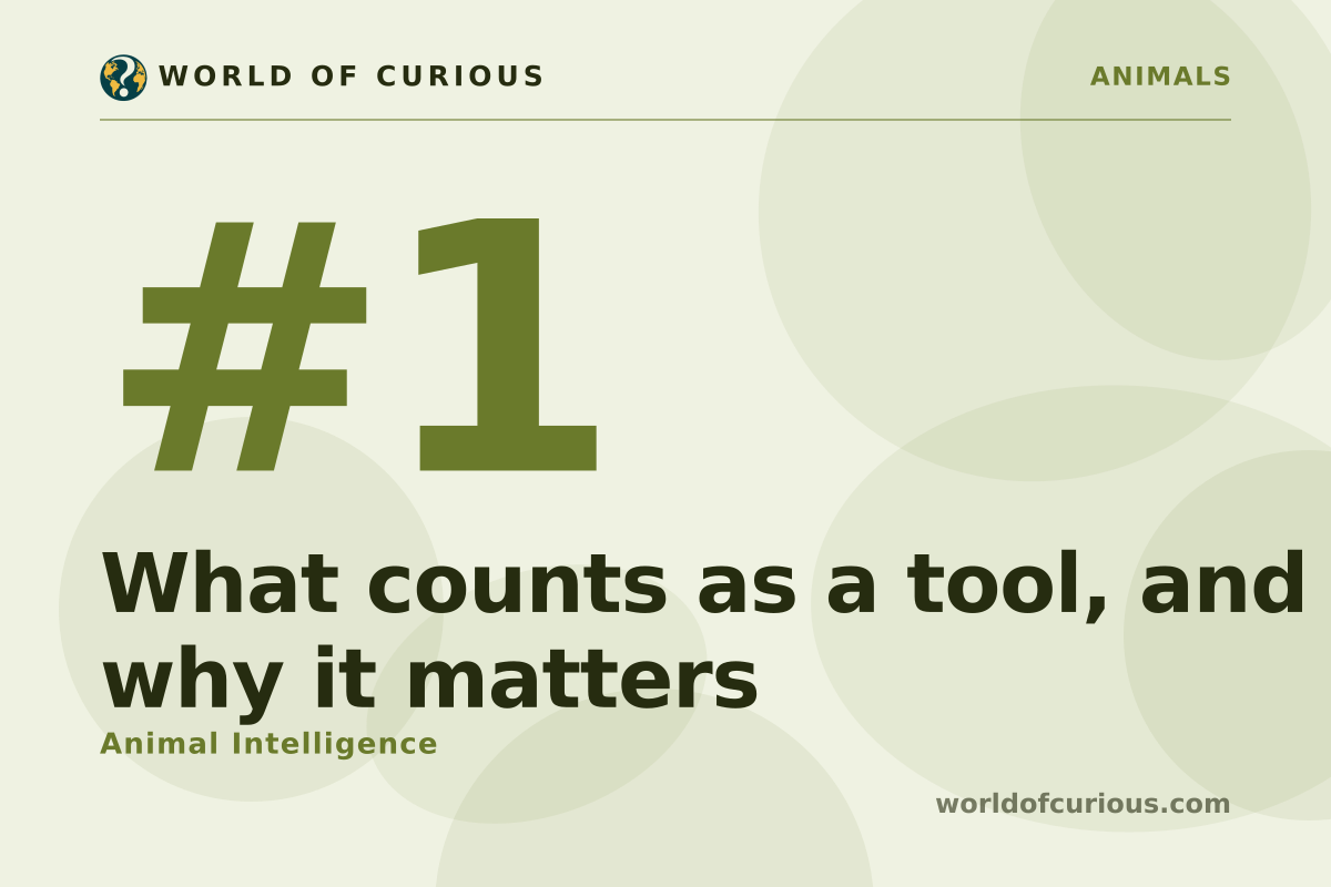 Card artwork for entry number 1: What counts as a tool, and why it matters.