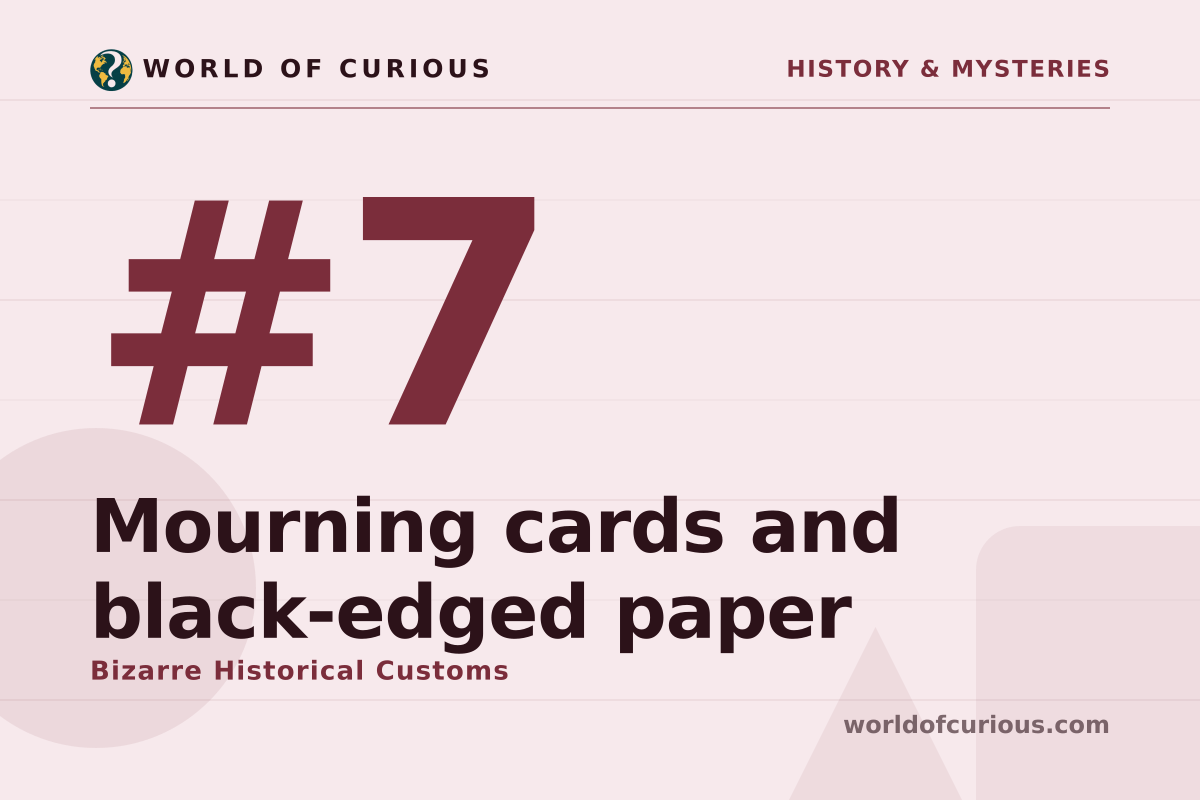 Card artwork for entry number 7: Mourning cards and black-edged paper.