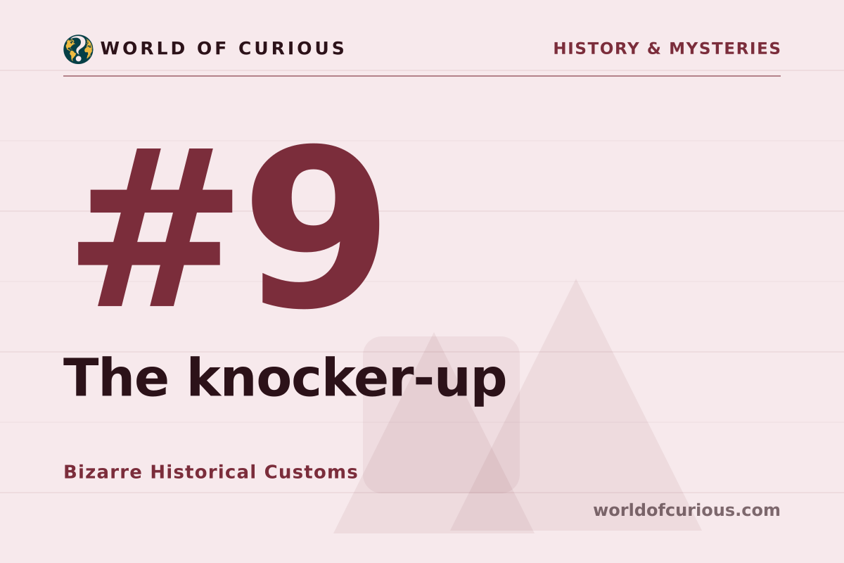 Card artwork for entry number 9: The knocker-up.