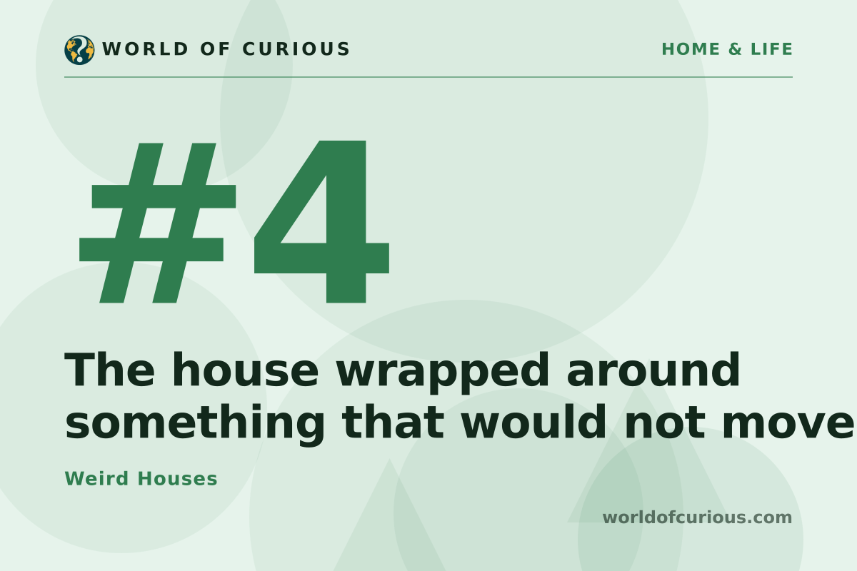Card artwork for entry number 4: The house wrapped around something that would not move.