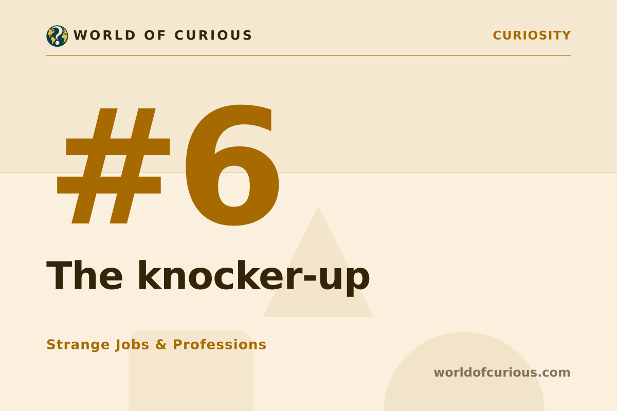 Card artwork for entry number 6: The knocker-up.