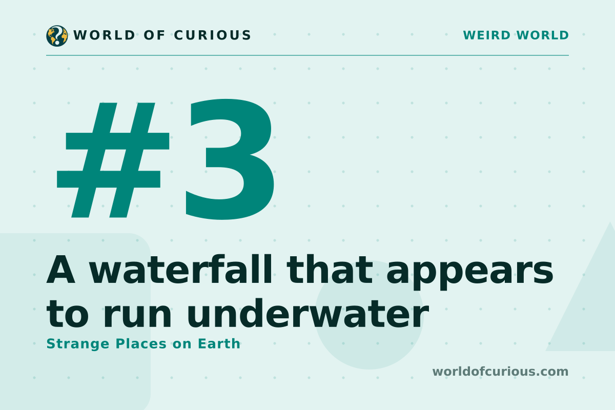 Card artwork for entry number 3: A waterfall that appears to run underwater.