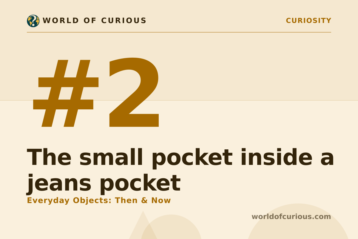 Card artwork for entry number 2: The small pocket inside a jeans pocket.