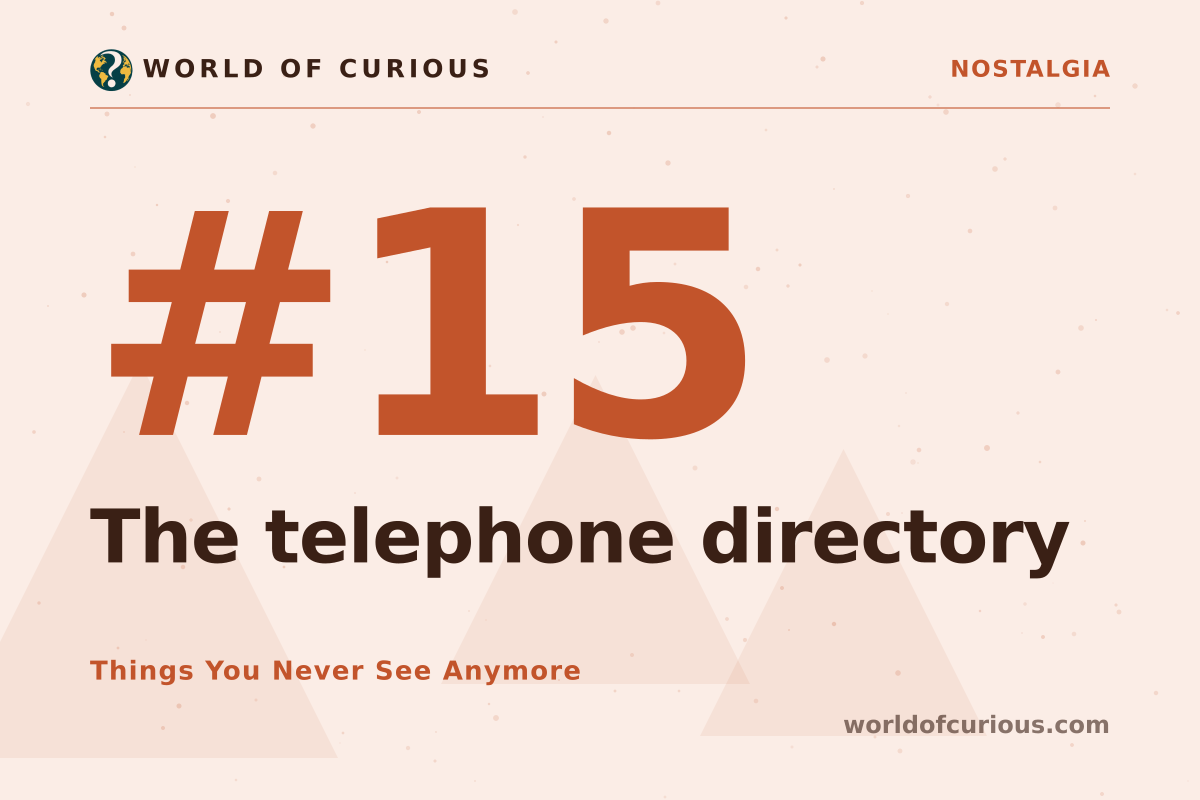 Card artwork for entry number 15: The telephone directory.