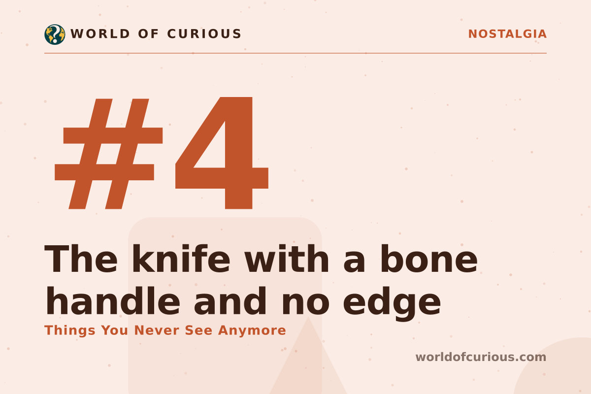 Card artwork for entry number 4: The knife with a bone handle and no edge.