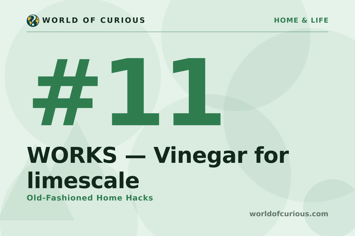 Card artwork for entry number 11: WORKS — Vinegar for limescale.