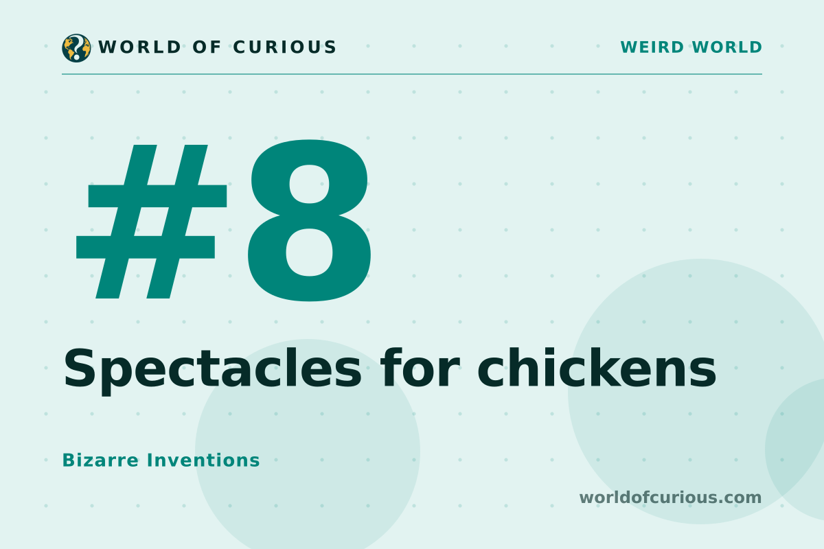 Card artwork for entry number 8: Spectacles for chickens.