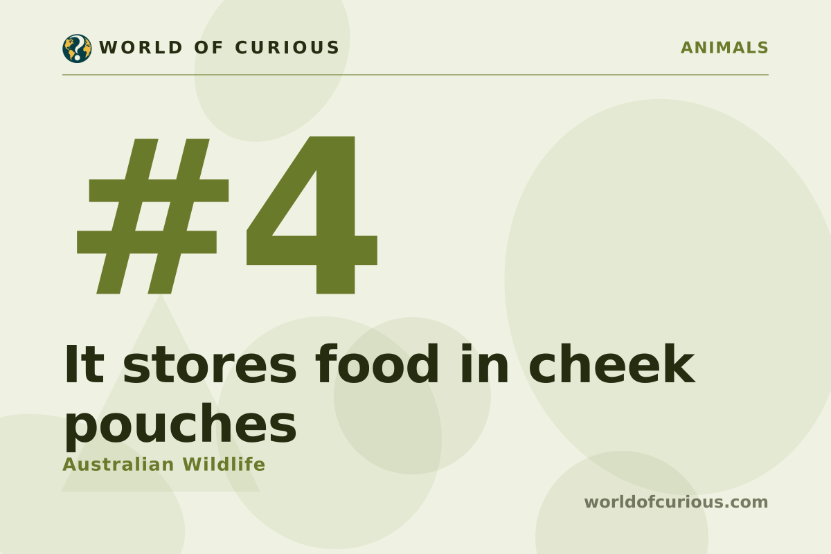 Card artwork for entry number 4: It stores food in cheek pouches.