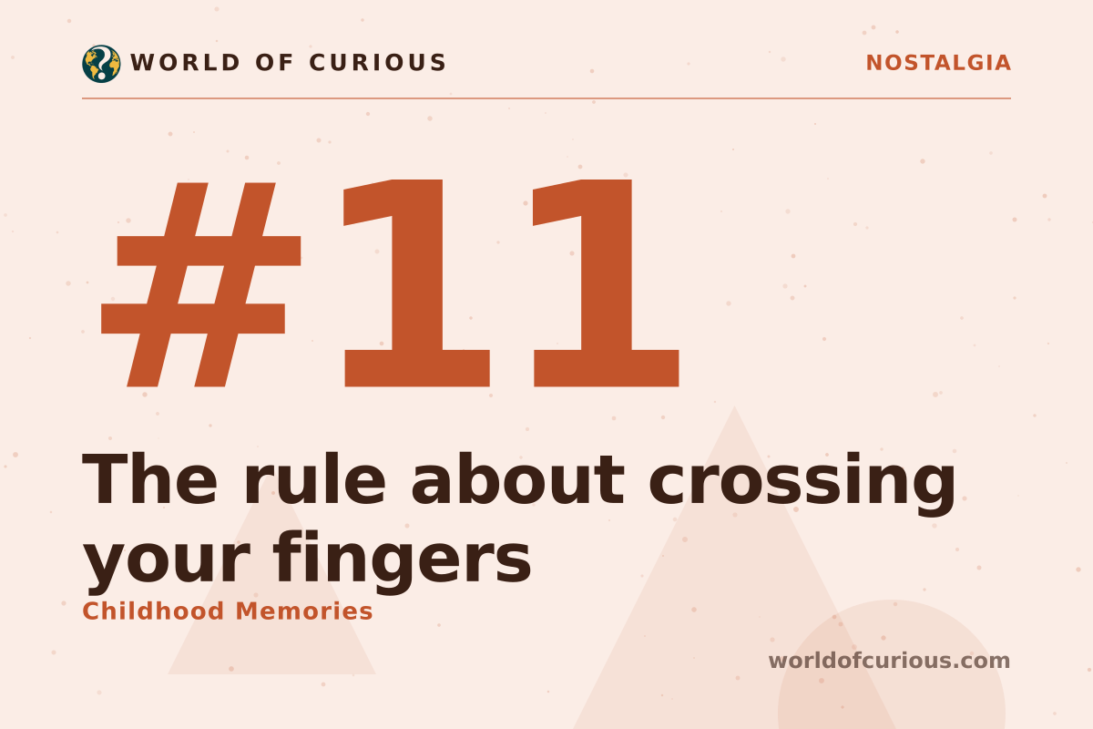 Card artwork for entry number 11: The rule about crossing your fingers.