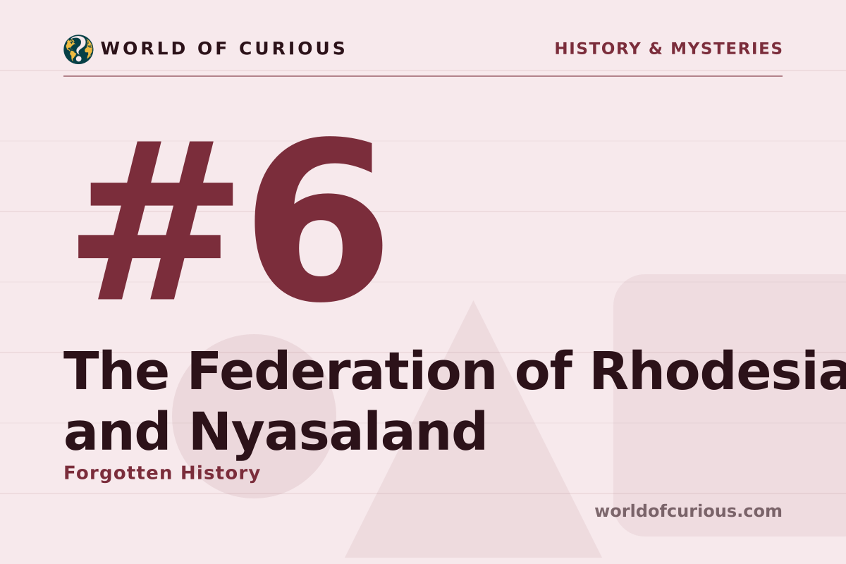 Card artwork for entry number 6: The Federation of Rhodesia and Nyasaland.