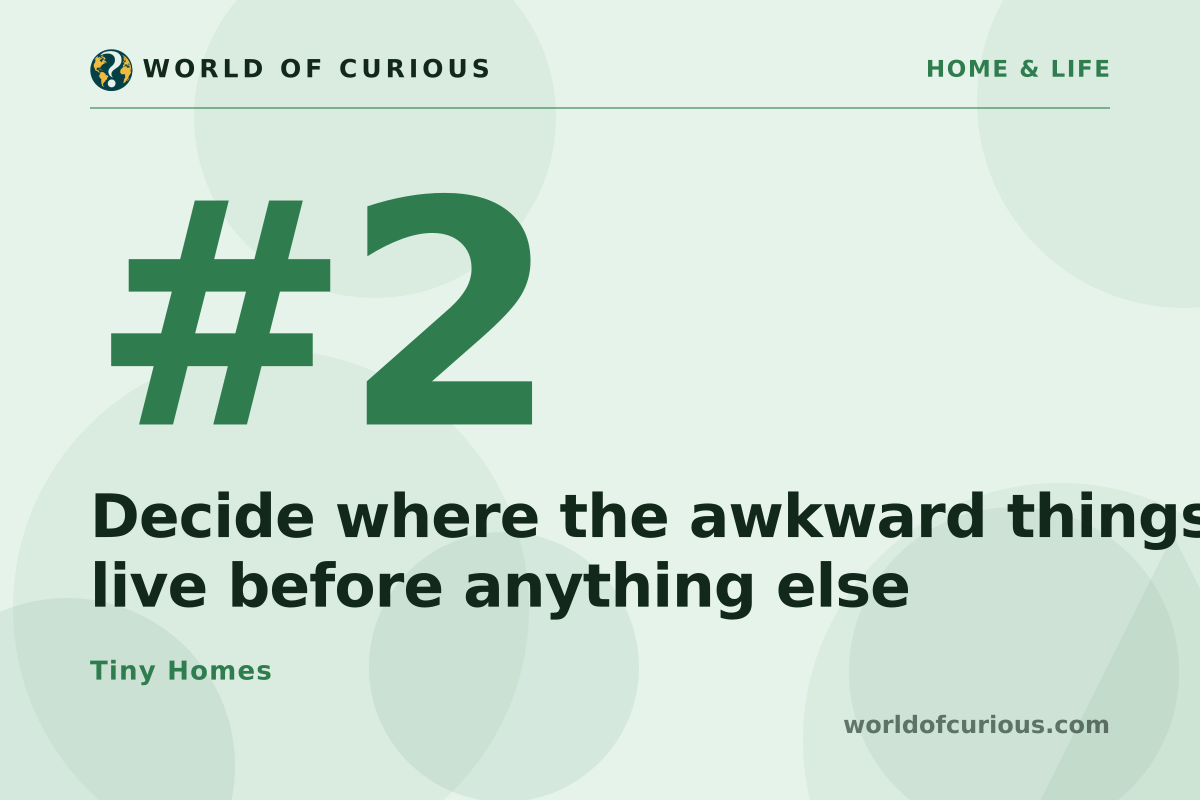 Card artwork for entry number 2: Decide where the awkward things live before anything else.