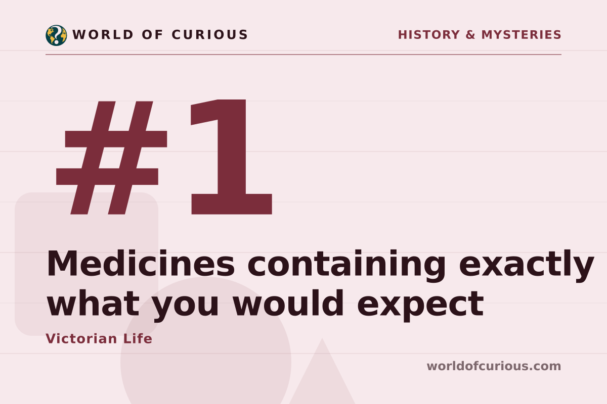 Card artwork for entry number 1: Medicines containing exactly what you would expect.