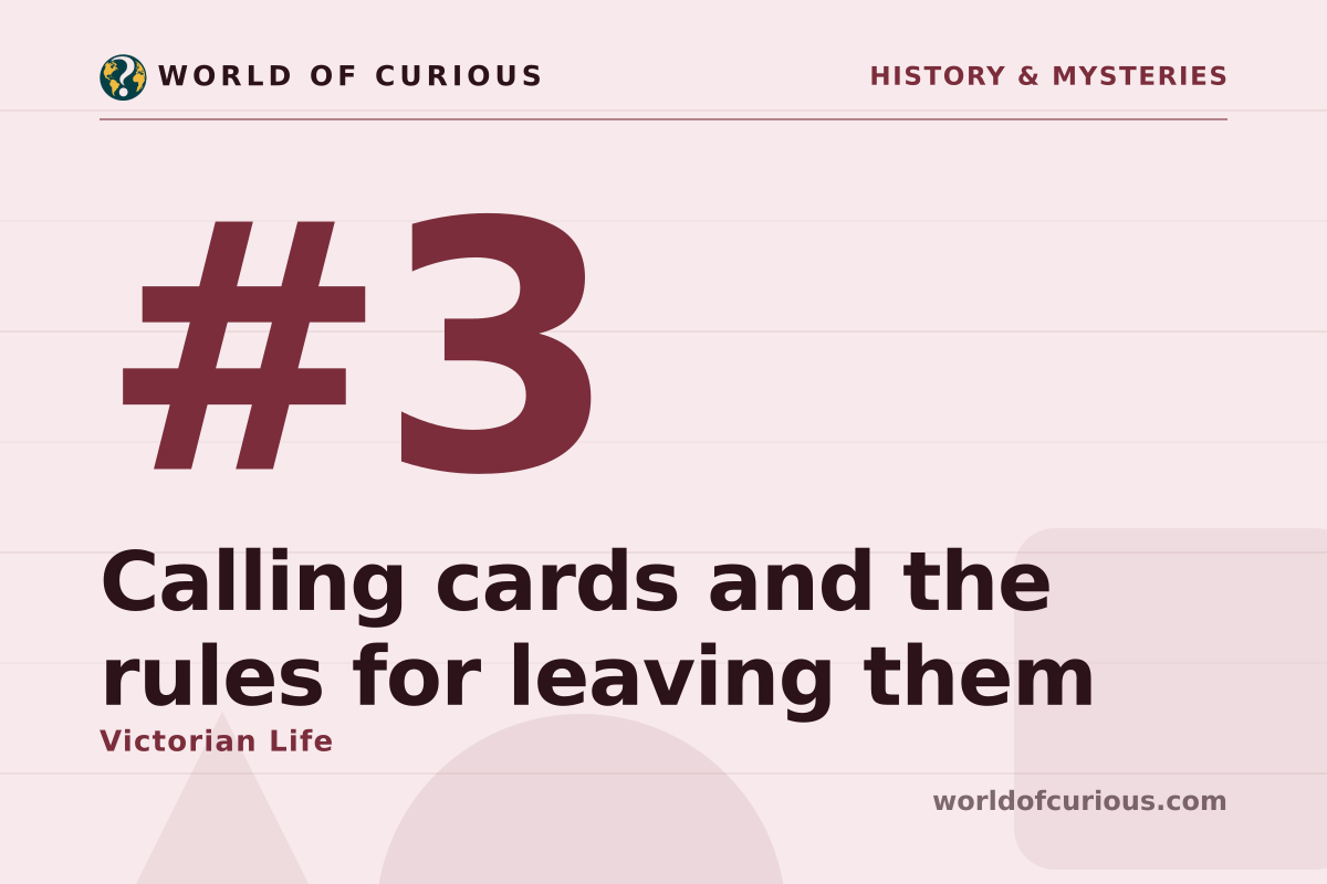 Card artwork for entry number 3: Calling cards and the rules for leaving them.