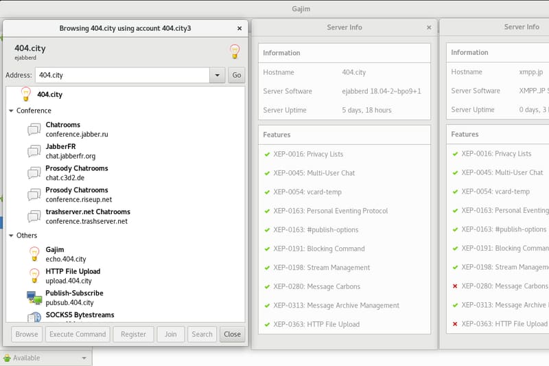 Instant messenger screenshot