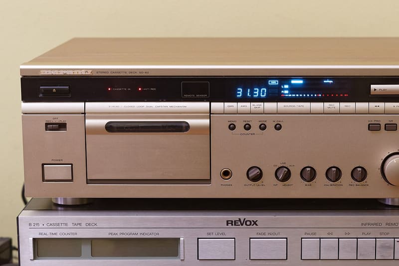 Cassette deck buttons