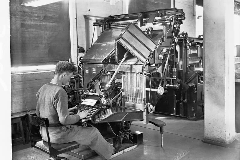 Printing press type setting