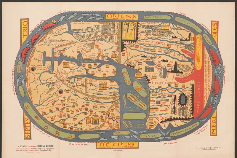 Medieval world map mappa mundi