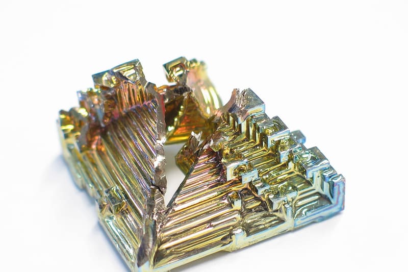 Bismuth crystal iridescent