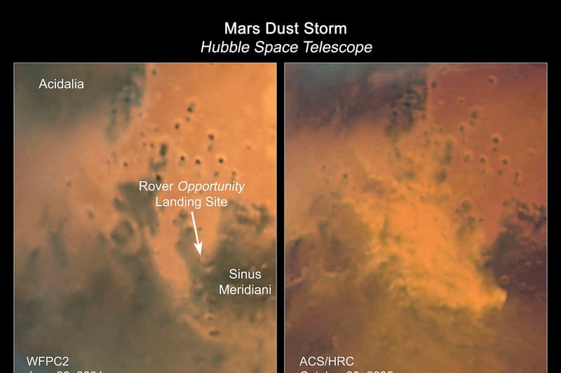 Mars dust storm Hubble