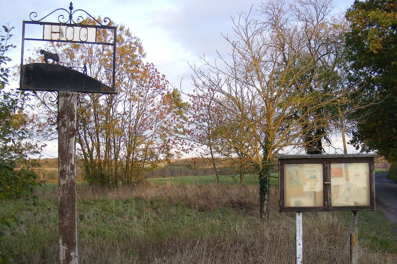 Village notice board sign